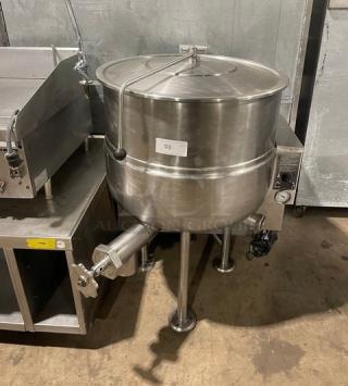WOW! Cleveland Range Commercial Stainless Steel Self-Contained Natural Gas Powered 40LB Stationary Steam Kettle! With Faucet! Model: KGL-40 SN: WT2697-93E-01! On Legs!