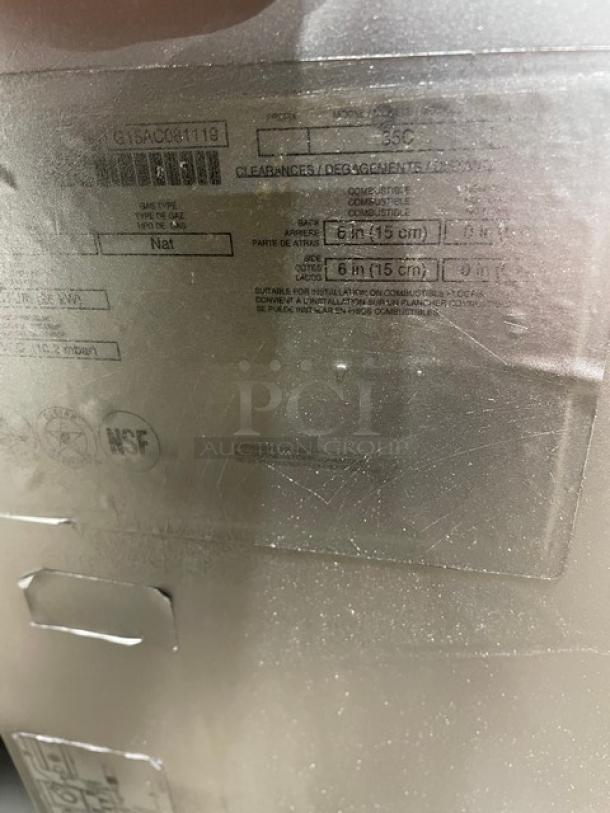 Pitco Commercial Stainless Steel Natural Gas Powered Deep Fat Fryer! With Back Splash & Basket Hanger! With Fryer Baskets! Model: 35C SN: G15AC081119! On Legs! - Image 8 of 8
