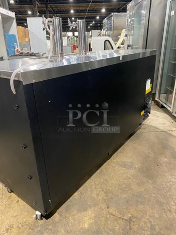 Micro Matic Commercial 3 Door Refrigerated Kegerator! With 2 Double-Tap Tower Dispensers! Model: MDD-78 SN: 14090939M! 115V 1 Phase! On Casters! - Image 4 of 10