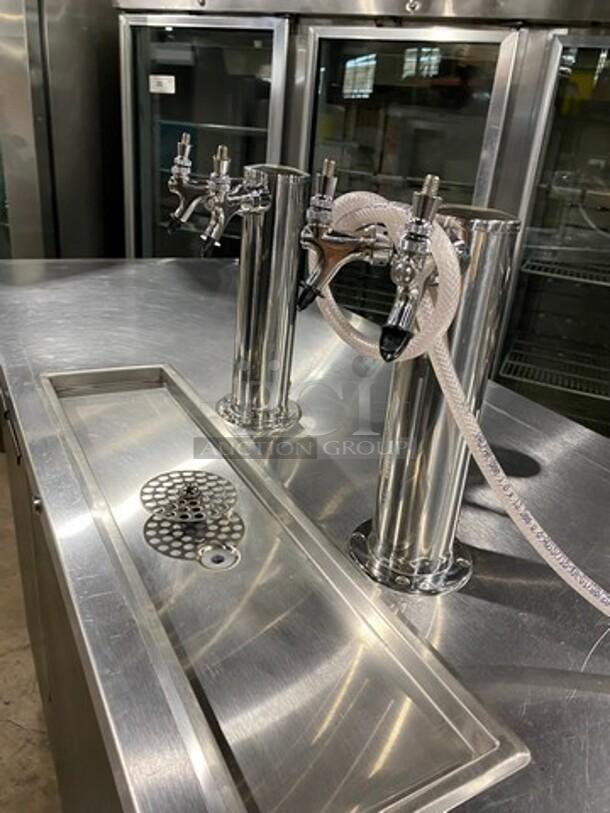 Micro Matic Commercial 3 Door Refrigerated Kegerator! With 2 Double-Tap Tower Dispensers! Model: MDD-78 SN: 14090939M! 115V 1 Phase! On Casters! - Image 5 of 10