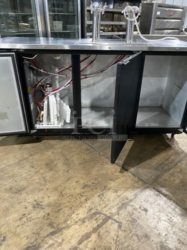 Micro Matic Commercial 3 Door Refrigerated Kegerator! With 2 Double-Tap Tower Dispensers! Model: MDD-78 SN: 14090939M! 115V 1 Phase! On Casters! - Image 7 of 10
