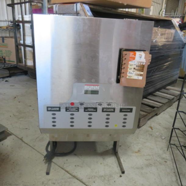 One Bunn Cappucino DIspenser With 5 Hoppers. Model# IMIX-5. 120/208-240 Volt. 1 Phase. 19X24X35. $3239.00. - Image 1 of 2