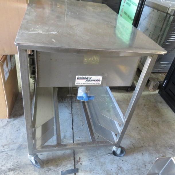 One Stainless Steel Belshaw Glazer Cart On Casters. Model# HG18EZDD. 25X9X34.5 - Image 3 of 3