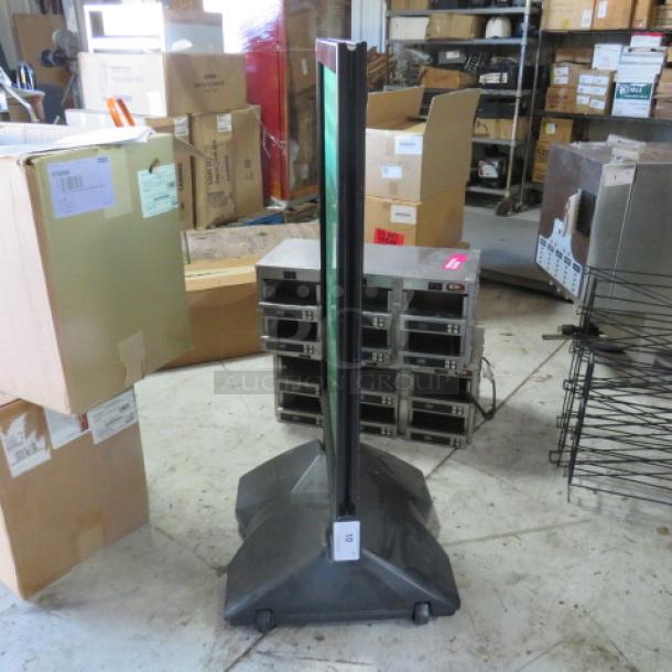 One Dual Sided Outdoor Sign On Wheels. 27.5X22X49.5 - Image 2 of 2