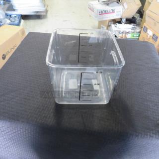 One 6 Quart Food Storage Container.
