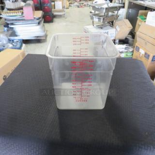 One 8 Quart Food Storage Container.