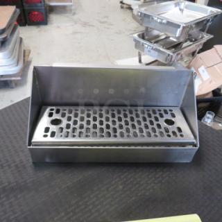 One Stainless Steel Drain. 13X5X6