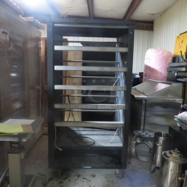 One Lakeside Mfg Black Metal Lighted Donut Display Cases On Casters. 120 Volt. 38.5X34X76 - Image 2 of 2