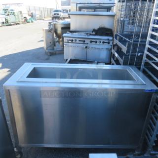 One Vollrath Stainless Steel Cold Well On Casters. Model# 36652. 120 Volt. 52X24X36