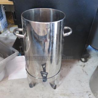 One Stainless Steel Beverage Dispenser. No Lid.