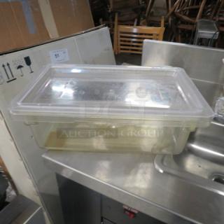 One Cambro 3 Gallon Food Storage Container With Lid.