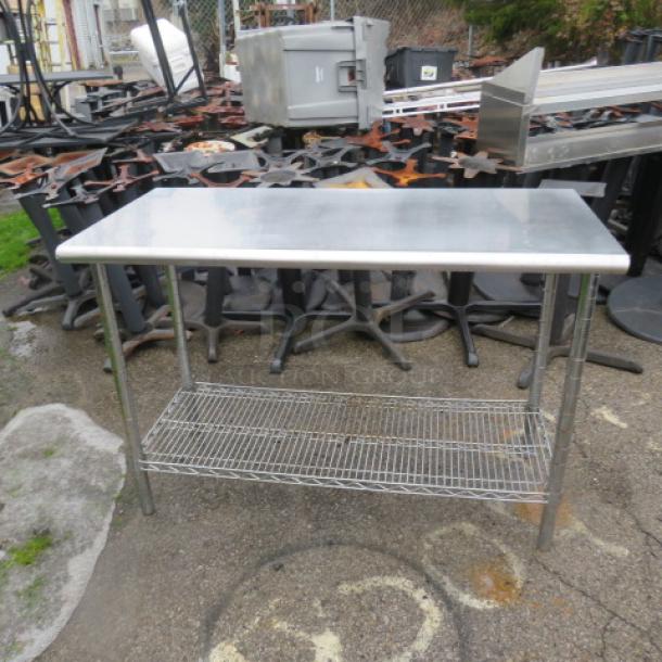 One Stainless Steel Table With Metro Under Shelf. 50X24X35 - Image 1 of 1