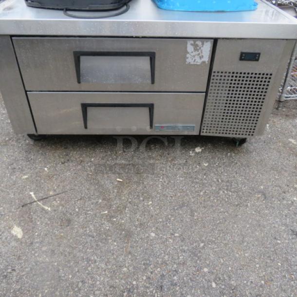 One WORKING TRUE 2 Drawer Chef Base On Casters. Model# TRCB-48.  115 Volt. 48X32X25. $5274.30 - Image 1 of 1