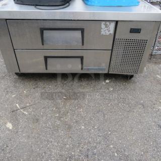 One WORKING TRUE 2 Drawer Chef Base On Casters. Model# TRCB-48.  115 Volt. 48X32X25. $5274.30
