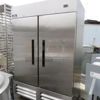 One WORKING 2 Door Stainless Steel Arctic Air Freezer With 4 Racks On Casters. 115 Volt. Model# AF49EX. 53.5X33X83. $3545.00