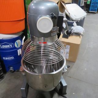 One Avantco 20 Quart Mixer With Bowl, Guard, Whip Hook And Paddle.  Model# 177MX20H. 115 Volt. 1100 Watt. Looks NEW!