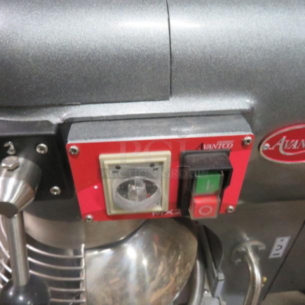 One Avantco 20 Quart Mixer With Bowl, Guard, Whip Hook And Paddle.  Model# 177MX20H. 115 Volt. 1100 Watt. Looks NEW! - Image 3 of 5