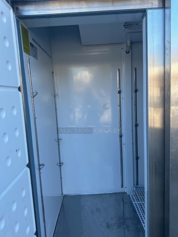 One WORKING 2 Door Stainless Steel Arctic Air Freezer With 4 Racks On Casters. 115 Volt. Model# AF49EX. 53.5X33X83. $3545.00 - Image 2 of 3