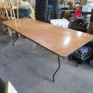 One Wooden Folding Table. 96X30X30