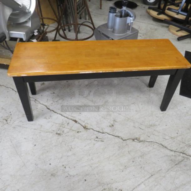 One Wooden Bench. 44X14X18 - Image 1 of 1