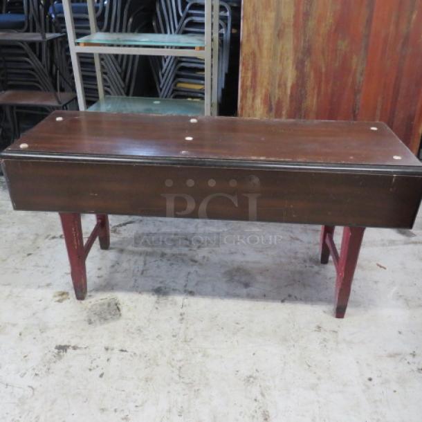 One Wooden Drop Leaf Table. 60X38X30 - Image 1 of 2