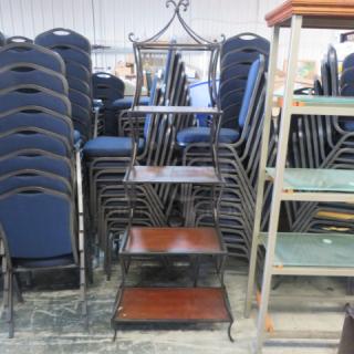 One Decorative Metal/Wood Shelving With 4 Shelves. 28X12.5X70