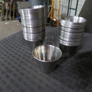 One Lot Of 50 Stainless Steel Condiment Cups.