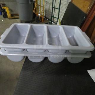Gray Flatware Holder. 2XBID