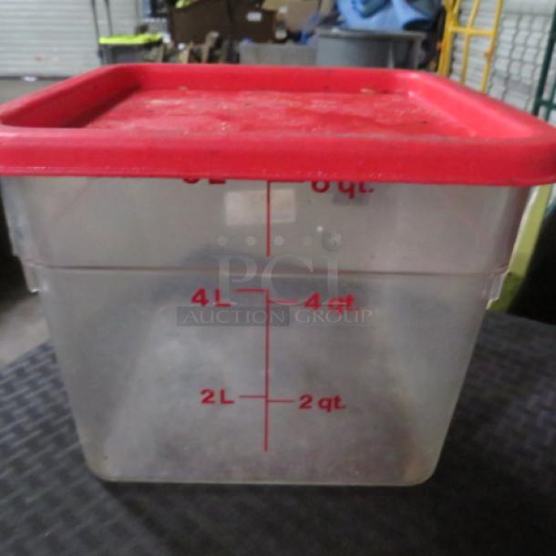 One 6 Quart Food Storage Container With Lid. - Image 1 of 1