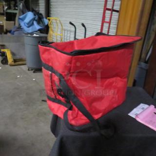 One Red Rubbermaid Insulated Delivery Bag.
