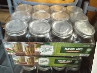 One Case Of 12 NEW Wide Mouth Pint Mason Jar.