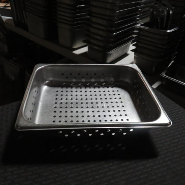 1/2 Size 2.5 Inch  Perforated  Hotel Pan. 3XBID - Image 1 of 1