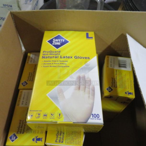 One Lot Of 6 NEW Boxes Of Size Large Gloves. - Image 1 of 2