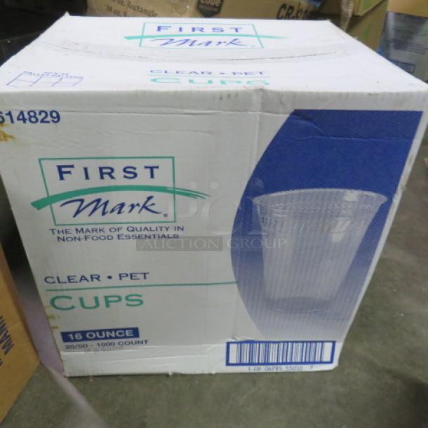 One Case Of 16oz Clear Cups. - Image 1 of 1