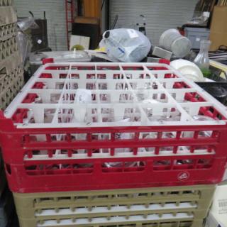 One Red/White 25 Hole Dishwasher Rack.