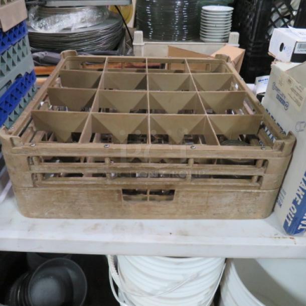 One Beige 16  Hole Dishwasher Rack. - Image 1 of 1