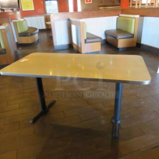 One Lamanite Table Top On Dual Pedestal Bases. 60X30X30