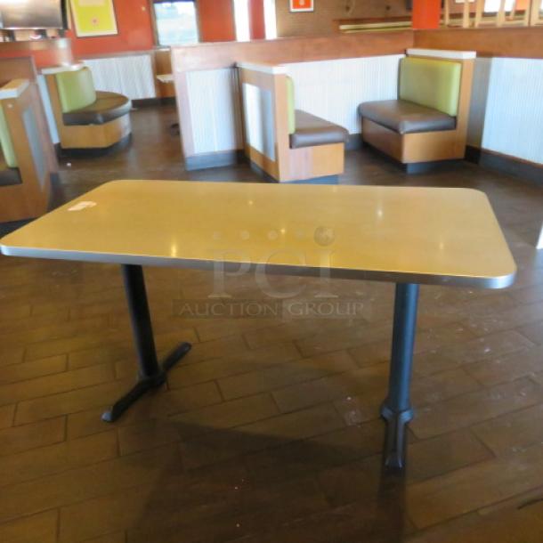 One Lamanite Table Top On Dual Pedestal Bases. 60X30X30 - Image 1 of 1