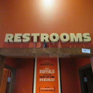 One Lot Of 5 Inch Wooden Letters. RESTROOMS