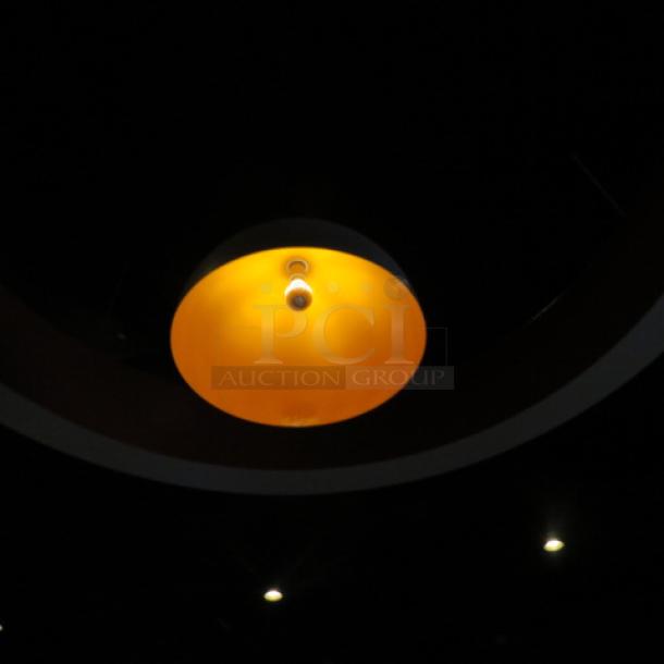 One 15 Inch Silver/Orange Pendant Light. - Image 1 of 1