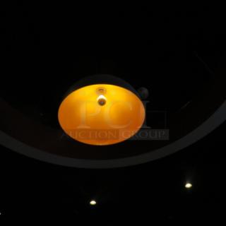 One 15 Inch Silver/Orange Pendant Light.