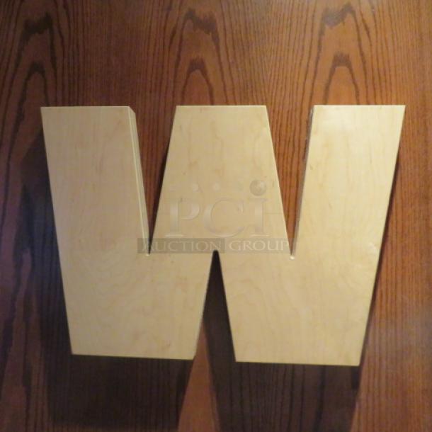 One Wooden 16 Inch Sign W - Image 1 of 1