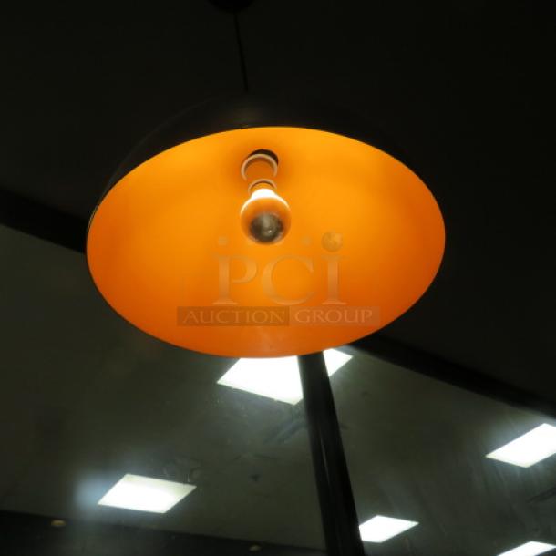 15 Inch Silver/Orange Pendant Light. 3XBID - Image 2 of 2