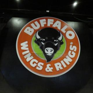 One 32 Inch Wooden Buffalo Sign.
