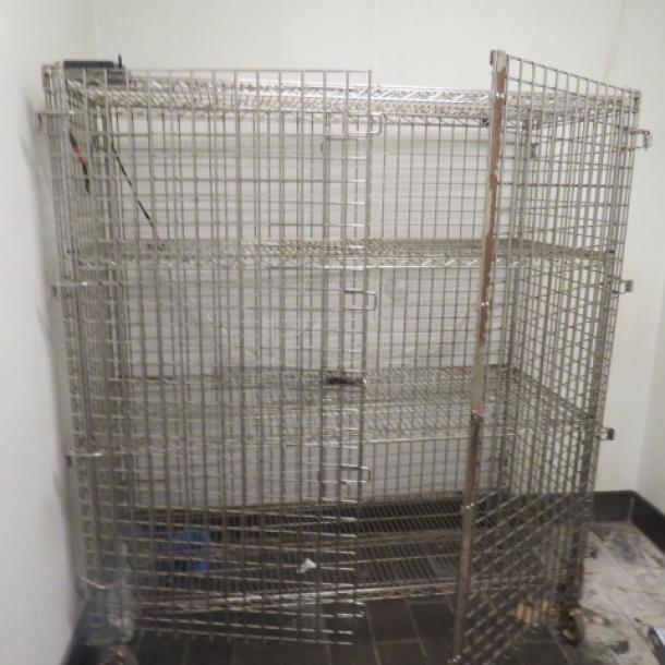 One 4 Shelf Metro Liquor Cage On Casters. 62X27X68 - Image 1 of 1