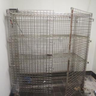 One 4 Shelf Metro Liquor Cage On Casters. 62X27X68