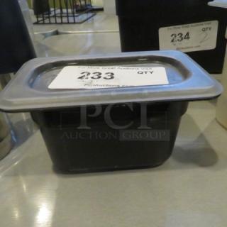 One 1/9 Size 4 Inch Deep Food Storage Container With Lid.