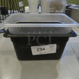 Assorted 1/4 Size 6 inch Deep Food Storage Container. 2XBID