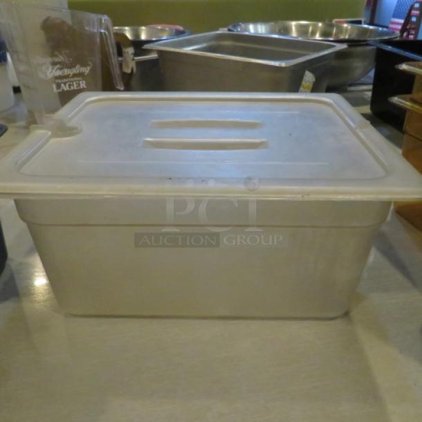 One 1/2 Size 6 Inch Deep Food Storage Container With Lid. - Image 1 of 1