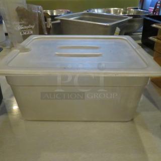 One 1/2 Size 6 Inch Deep Food Storage Container With Lid.